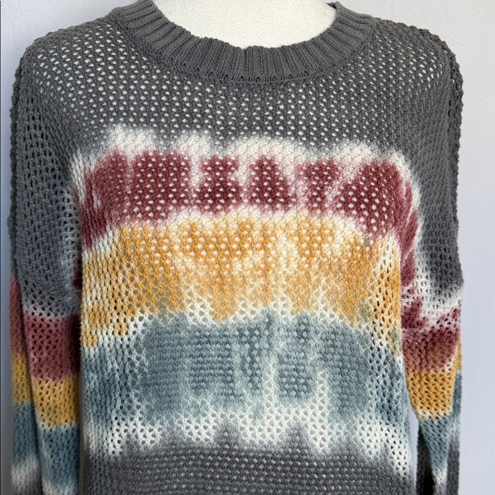 Spiritual Gangster Women's Do With Love Open Knit Multicolor Sweater Size S Boho - Picture 3 of 13